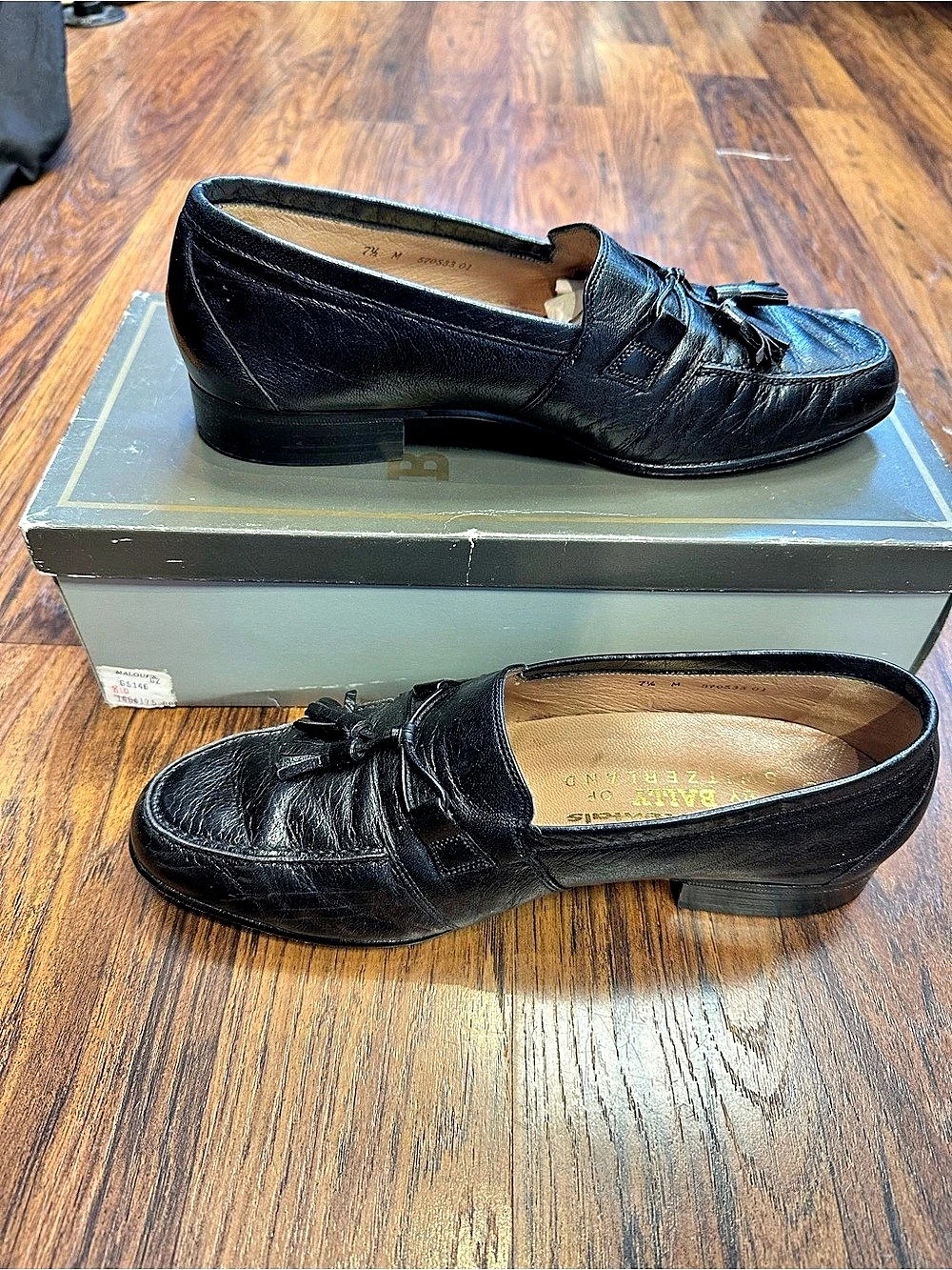 Bally Orson-01 Tassel Loafer Black Leather US 7.5 M